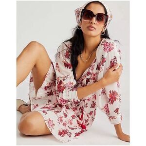 Free People | Pink Camella Mini Floral Cottagecore Prairie Boho Dress M